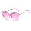 LIKEUS Fashion women Sunglasses Diamond half frame Brand Designer with Diamond Luxury women cat eye sunglasses
