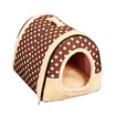 2 In 1 Pet House&Sofa Machine Washable White Stars Pattern Non-slip Foldable Soft Warm Dog Cat Puppy Rabbit Pet Nest Cave Bed