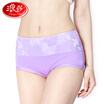 Langsha womens underwear womens high waist cotton large size hips breathable cotton briefs 4 strips mixed color flowers section 165L