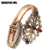 Dropshipping Trendy Love Bangle Bracelets For Women Indian Jewelry Antique Bronze Turkish Snap Design Cuff Valentines Day Gift