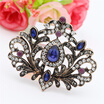 Fashion Turkish Women Hijab Brooch Antique Gold Color Hollow Flower Resin Corsage Jewelry Indian Bohemia Ethnic Wedding Bijoux