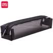 Deli deli pequeña bolsa de lápiz cuadrado estudiante bolsa de malla de nylon lápiz portátil bolsa de almacenamiento leyenda negro 66774