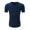 New Mens Fashion Casual Short Sleeve T-shirt Male Round Neck Slim Fit Solid Color T-shirt Tops