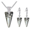 Fashion Accessories Crystal Triangle Spike Pendant Necklaces Piercing Earrings For Women Wedding Jewelry Sets 25258
