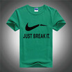 New Mens Fashion Casual Short SleeveJUST BREAK IT Print Cotton Plain Lined Slim Sport T-Shirt