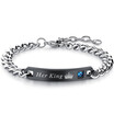 316l Stainless Steel Crown Bracelet Men Women Couple Jewelry Cubic Zirconia Lovers Bracelets Accessories OB886