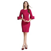 Womens Elegant Bell-Sleeve Sheath Dress