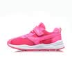 Li Ning childrens shoes for men&women childrens breathable non-slip soft midsole Velcro running shoes YKFN042-6 fluorescent fruit powder fire dragon red 355