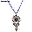Fashion Turkish Seed Bead Long Pendant Necklaces Antique Gold Color Resin Ethnic Necklace Chains Indian Antique Wedding Jewelry