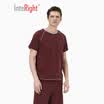 INTERIGHT home service mens cotton short-sleeved raglan sleeves casual home service suit wine red XL