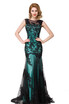Elegant Lace Mermaid Long Evening Dresses Bridesmaid Tulle Lace Appliques Scoop Formal Party Gown