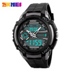 Men Sport Watch Analog & Digital Dual Time LCD Alarm Stopwatch Waterproof Rubber Band Wrist Watch