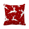 Christmas Elk Red Festival Square Throw Pillow Insert Cushion Cover Home Sofa Decor Gift