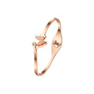 New Butterfly Bracelet Promotion Korean Butterfly Sand Diamond 18K Rose Gold Bracelet Titanium Steel Lady Bracelet