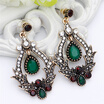 Hot Sale Style Turkish Women Flower Vintage Earrings Antique Gold Color Resin Jewelry Water Drop Dangle Earring Bridal Bijoux