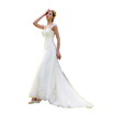 Spring Simple White Pearl Mermaid Wedding Gown