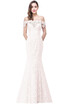 Lace Mermaid Long Evening Prom Party Dresses Formal Pageant Bridesmaid Gown Elegant Off Shoulder