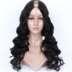 Real Body Wave U Part Human Hair Wig 100 Brazilian Virgin Hair Natural Color Middle Openning Wig for Women Free Shipping