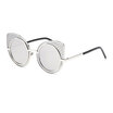 LIKEUS Fashion round sun glasses Women beach Metal cat eye sunglasses women retro bright sunglasses