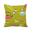 Rice Teapot Cup Sushi Japan Square Throw Pillow Insert Cushion Cover Home Sofa Decor Gift