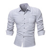 Spring Mens Long Sleeve Striped Shirt