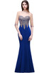 Royal Blue Mermaid Bridesmaid Dresses ｜ Half Sleeves Prom Evening Dresses