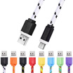 1M Micro USB Flat Braided Synchronization Charger Cable Cord Adapter for Android Smart Phones