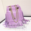 Summer New Fashion Premium tassel leather Bucket Bag Women High Quality Pu Leather Shoulder Bag Brand Desinger Crossbody Bags