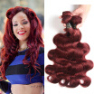 Pre-Colored Brazilian Body Wave Hair 4 Bundles 99j Human Hair Extensions 100 Brazilian Virgin Human Hair