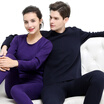 Antarctic thermal underwear men&women heat thickening plus cashmere sweater cold gold warm cashmere youth middle age autumn Qiuqiu suit new NC9223 male dark gray XXXL