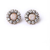 Aiyaya Fashion Jewelry 4 Prog Round Pink Gemstone High Quality Crystal Sun Flower Stud Earrings