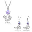 Korea Trendy Accessories Fashion Pendant Necklace Stud Earring Set Women Crystal Luxury Wedding Jewelry Sets 2980