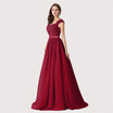 Appliques Lace Long Evening Prom Bridesmaid Dresses A-line Party Gown