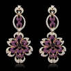 Vintage retro rhinestone flower drop long danger earrings earings for women fashion trendy zirconia E2087