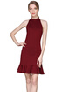 Womens Sleeveless High-neck Dress with Ruffle Hem