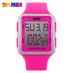 Women Men Sport Watch Candy Color Silicone Square LCD Digital Sport Watch