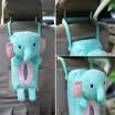 Huaxiang elephant tissue box cartoon plush car seat bag paper towel set car cartoon elephant paper towel storage box