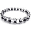 Hpolw Mens silver&black Stainless Steel Bolt buttoned Bracelet&Bicycle chainBiker Motorcycle Link Jewelry Bracelet