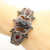 Vintage Turkish Flower Bracelet Bangles Antique Gold Color Cuff Resin Ethnic Decorative Pattern Jewelry India Bridal Bangles