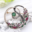 New Trukish Flower Vine Brooches For Women Antique Gold Color Multicolor Resin Broches Brooch Arabesque Ladies Royal Jewelry