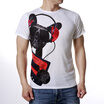 Mens O-Neck Pullover Print White T-Shirts