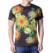 Mens Floral Printing Short Sleeved O-Neck Pullover T-Shirts