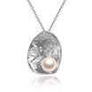 Handmade Jewelry Gift 925 sterling Silver Necklace ARTDOU Pearl Pendant for Women18"