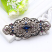 Plus Size Women Brooch Ellipse Hollow Out Flower Cap Badge Hairpin Belt Pin Antique Gold Color Rhinestone Turkish Resin Jewelry