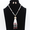 Good Deal Beaded Women Jewelry Sets Vintage Beads Tassel Necklace&Earring Resin Rhinestone Ethnic Jewelry Party Wedding Bijoux