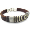 Hpolw Mens Leather Rope Bracelet Tribal Braided Cuff Bangle Brown