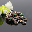 Byzantine Style Women Resin Vintage Brooch Pins Antique Gold Color Turkish Creeping Pattern Ethnic Wedding Jewelry Indian Bijoux