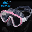 Whale Brand Professional Diving Mask Goggles Wide Vision Watersports Equipment With Anti-fog One-piece lens Tempered glass