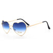 Hot Sun glasses Women Coated Lenses New heart Shaped Sunglasses Elegant Lady Sunglasses Love Shape Eyeglasses 11 Color Gold