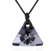 Black Rope Chain Necklace Pendant Triangle Crystal from Austrian Punk Fashion Jewelry For Women 27418
